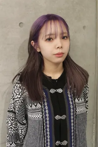 セミロング カラー レイヤーカットとハイ トーン/HIROKIのヘアスタイル