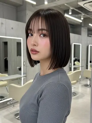 ミディアム 似合わせボブ✖️ 韓国レイヤー✨小関のヘアスタイル