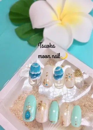 ネイル 🌙都岡 ムーンネイルのネイルデザイン