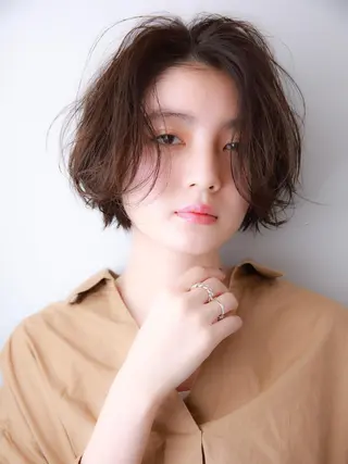 ミディアム カラー パーマ 山下 直人のヘアスタイル