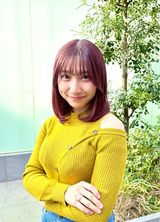 セミロング カラー 巻ける縮毛矯正🌸 勝倉　麗のヘアスタイル