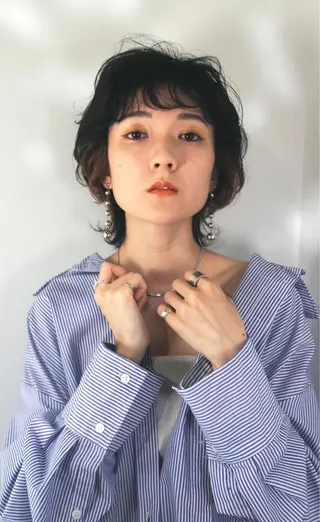 ミディアム カラー 角岡 真帆のヘアスタイル