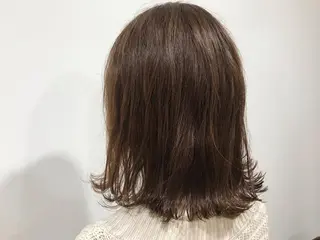 ミディアム 暖色カラー🍊 ボブ🌿顔周りcutのヘアスタイル