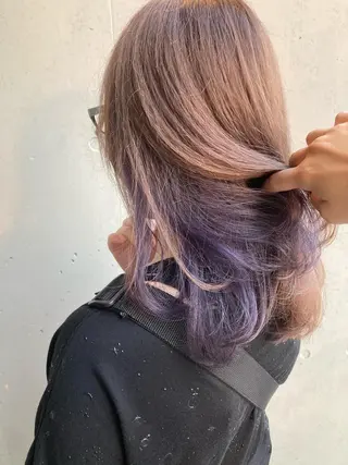 セミロング カラー 一ノ瀬 蘭のヘアスタイル