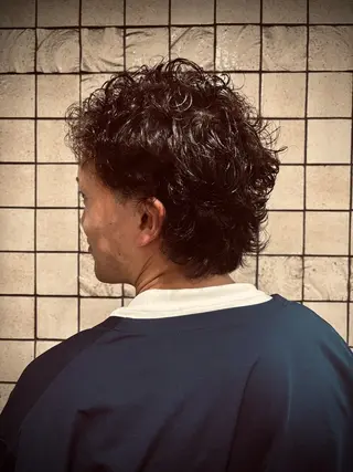 ミディアム パーマ メンズ ヒロ銀座 miu 7/1から新宿店のヘアスタイル