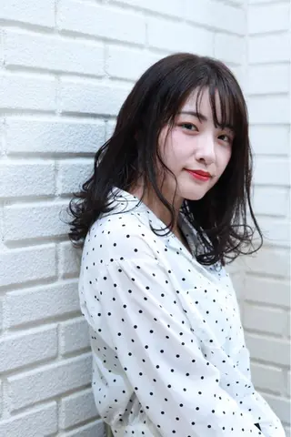 セミロング カラー 安藤 明日翔のヘアスタイル