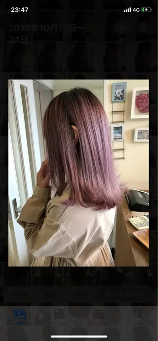 ミディアム 韓国レイヤー外国人風 透明感カラー髪質改善のヘアスタイル