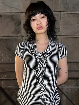 ミディアム カラー パーマ ヘアアレンジ 渡邉 舞のヘアスタイル