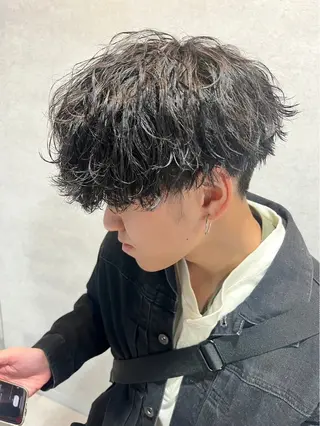 ミディアム パーマ メンズ 🔥メンズ特化🔥 藍斗のヘアスタイル