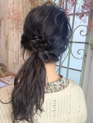 ロング ヘアアレンジ 髪質改善カラー☆ ヘアアレンジmiyuのヘアスタイル