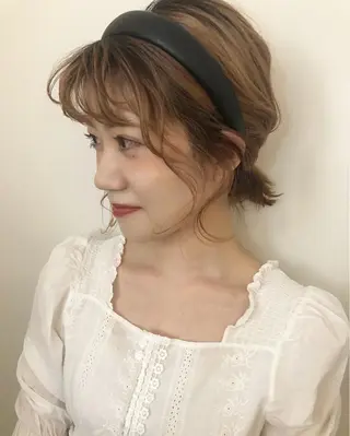 ミディアム カラー ヘアアレンジ レイヤー/お顔まわり 暖色カラー🍑Amiのその他イメージ