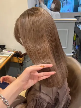 ロング カラー ハイトーン/カラー /縮毛矯正/松田健佑のヘアスタイル