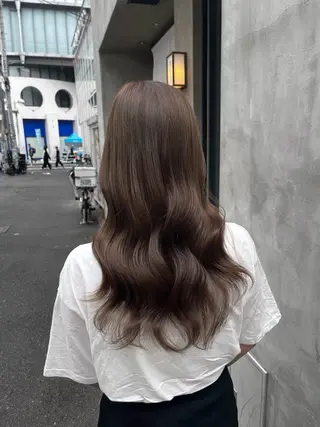 ロング カラー シールエクステ 赤み無し/透明感のヘアスタイル