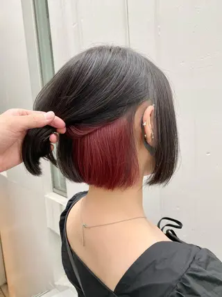 ショート カラー 佐藤史哉* 韓国レイヤー赤み除去のヘアスタイル