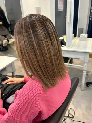 ミディアム カラー alpha. カラーエクステ下妻のヘアスタイル