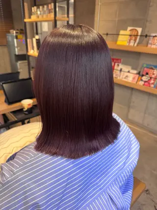 ミディアム カラー ヘアアレンジ 顔まわり/艶カラー/ 🤎himari🤎のヘアスタイル