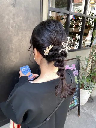 セミロング ヘアアレンジ 【縮毛矯正特化】 kyokaのヘアスタイル