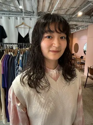 セミロング カラー パーマ Hayashi Shioriのヘアスタイル