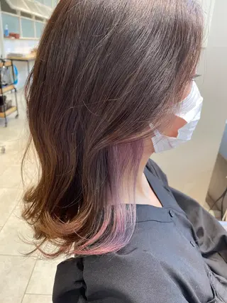 ミディアム カラー 原 萌香のヘアスタイル