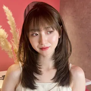 ロング カラー 山崎/ボブ縮毛矯正 レイヤー髪質改善のヘアスタイル