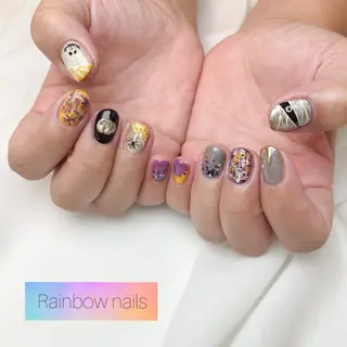 ネイル Rainbow nailsくろちゃんのネイルデザイン