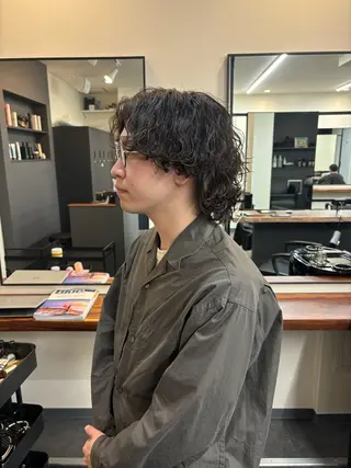 パーマ メンズ スパイキーパーマ 柏NO1 藤本葉のヘアスタイル