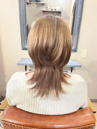 ミディアム カラー ヘアアレンジ S.BLOOM 川崎 翔哉のヘアスタイル