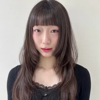 ロング カラー 似合わせ前髪／ 小顔カット🎀そうのヘアスタイル