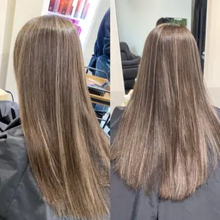 セミロング レイヤー×縮毛矯正 深見 拓のヘアスタイル