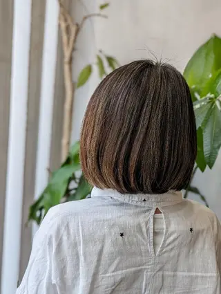 ミディアム カラー 髪質改善&白髪ぼかし カラー♡店長みやけ♡のヘアスタイル