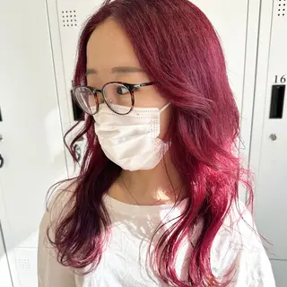 セミロング カラー デザインカラー/パー マ🦖外岡咲希🦖のヘアスタイル