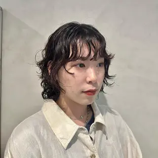 ショート パーマ Aust hair Stella新宿所属・Yuki☺︎パーマ レイヤーカットウルフのヘアスタイル