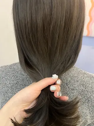 セミロング 顔まわりカット/ 艶感カラー/sikiのヘアスタイル