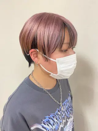 ショート カラー ヘアアレンジ 🌈haru🌻 藤沢ハイトーン🌈のヘアスタイル