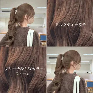 ロング メンズ 艶感ミルクティー🤍 色落ち綺麗🤍ともやのヘアスタイル