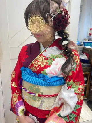 ロング 白髪ぼかしハイライト 着付けヘアアレンジのその他イメージ