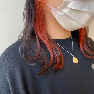 セミロング カラー あやめ【顔まわり/レ イヤー/柔らかカラ】のヘアスタイル