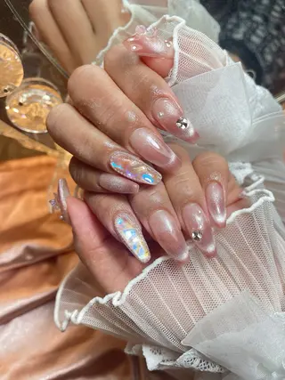 ネイル 23時まで❤︎韓国、 ワンホンネイルのネイルデザイン