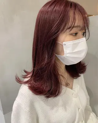 ミディアム カラー minami🪷 暖色カラーのヘアスタイル
