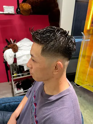 ショート カラー パーマ メンズ &CREW スタッフのヘアスタイル