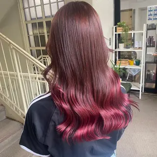 ミディアム カラー ヘアアレンジ 🌟🍒ハイトーン 韓国ヘア/ユウミのヘアスタイル