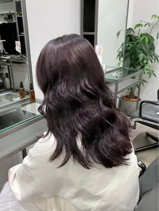 セミロング カラー 髪質改善/縮毛矯正 /美髪カラー/こてのヘアスタイル