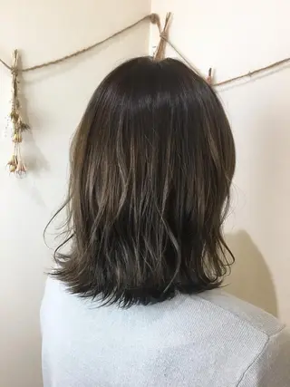 ミディアム カラー 髪質改善 頭身浴/ 中田のヘアスタイル