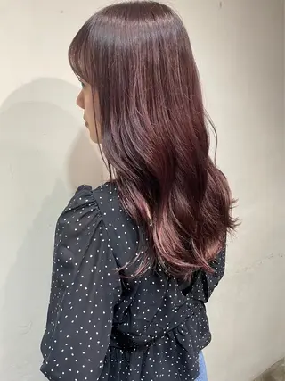 ロング カラー 縮毛矯正/韓国ヘア /ブリーチ/柴山のヘアスタイル