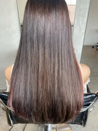 ロング 切りっぱなしボブ/ デザインカラー店長のヘアスタイル