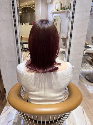 ミディアム 寺田鼓捺/艶カラー /透明感カラーのヘアスタイル