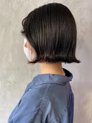 ショート カラー ヘアアレンジ 切りっぱなしボブ/ デザインカラー店長のヘアスタイル