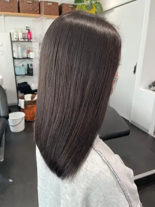 セミロング カラー 京都美容師 塩のヘアスタイル