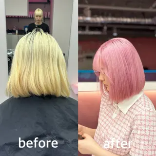 ミディアム 田中麻鈴/ハイトーン /ミルクティーのヘアスタイル