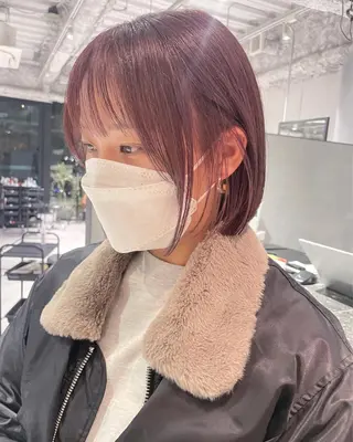 ショート 美髪矯正/艶カラー ボブ/栄/鐘ヶ江純也のヘアスタイル